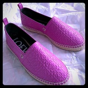 LOEWE ANAGRAM LEATHER ESPADRILLES